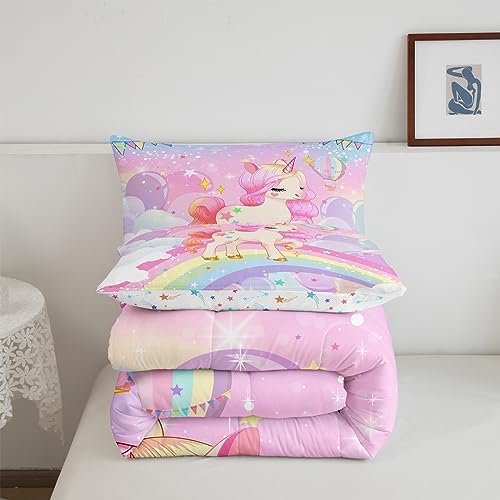 Feelyou Unicorn Comforter Set Twin Bedding