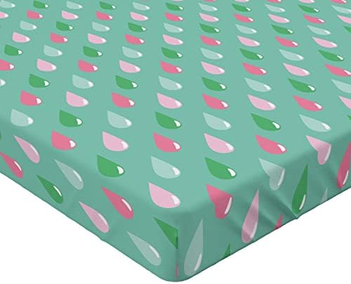 Ambesonne Funny Teardrops Pattern Sheet Green Pink California King