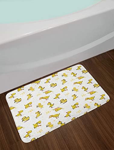 Ambesonne Cartoon Bath Mat with Non-Slip Backing