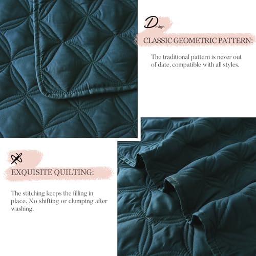 Exclusivo Mezcla Full Queen Quilt Set 3-Piece Navy Blue