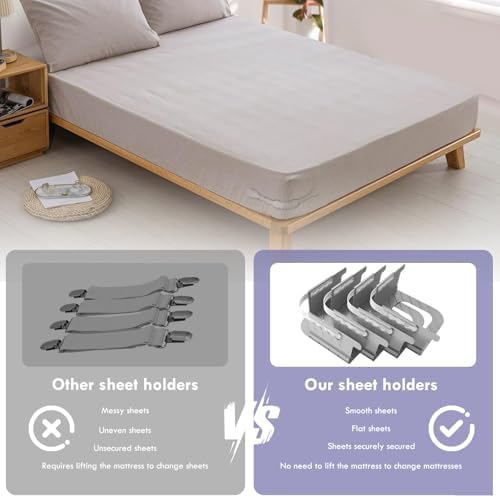 Ytopaa 4-Pack Sheet Holders Set - Grey 1