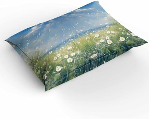 3 Piece Queen Duvet Cover Set with Zipper Spring Floral Art Design
