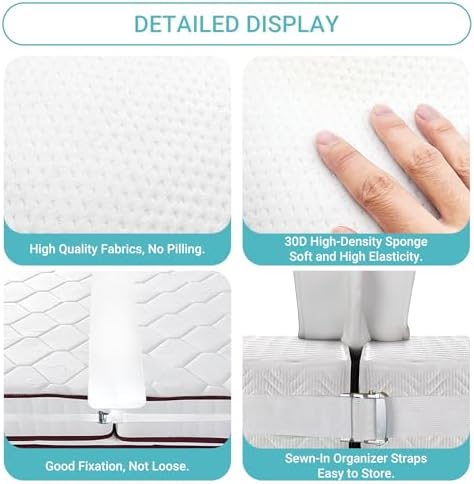 Adjustable Bed Connector Bridge Kit with Memory Foam Pad