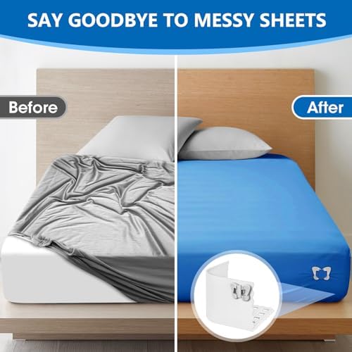 Lizemqqi Sheet Corner Lock Set of 4 Clear Silicone Holders
