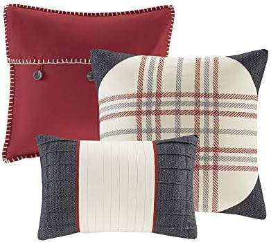 Madison Park Reversible Quilt with Shams and Pillows - Red 6 Piece Set