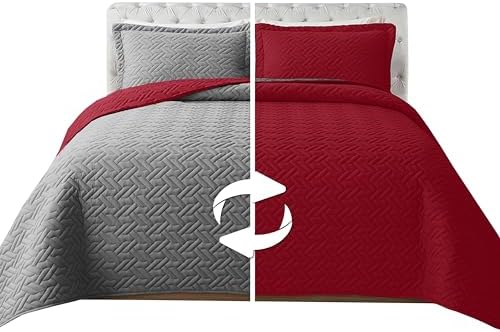 Elegant Comfort Reversible Quilt Set - Queen 3-Piece with Pillow Shams