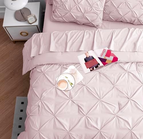 Lane Linen Pink Queen Comforter Set with Sheets and Pillowcases