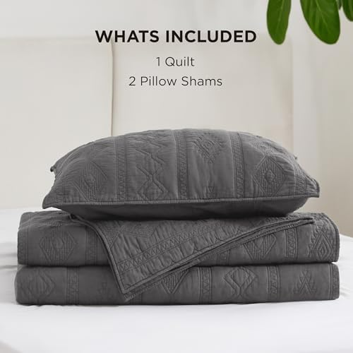 Bedsure 100 Cotton Quilt Set with Pillow Shams