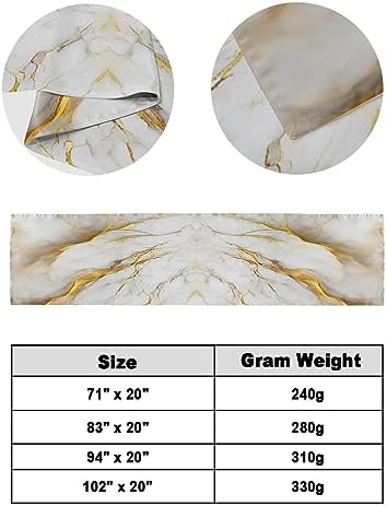 Chucoco King Bed Runner Gold White Gradient Scarf 1