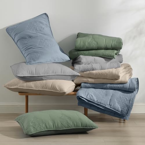 HORIMOTE HOME Queen Size Quilt Set Dark Green 1