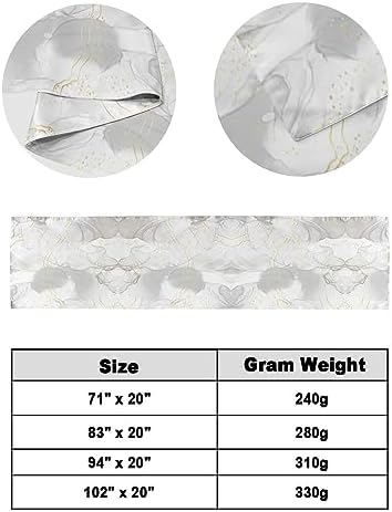 Marble Grey Gold Bed Runner Scarf Full Queen