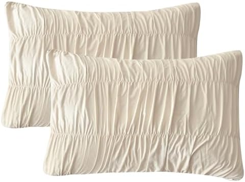QSH Ruched Pillowcases Queen Size Set of 2