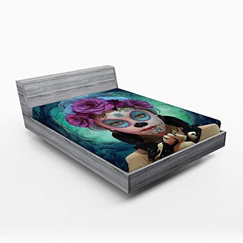 Ambesonne Horror Fitted Sheet with Scary Clown Print