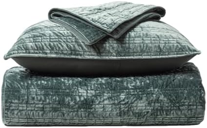 EVERGRACE Luxury Ruched Velvet Quilt King Size