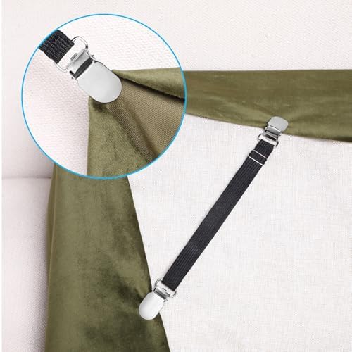 Boao 24 Pcs Black Sheet Clips for Mattress and Couch