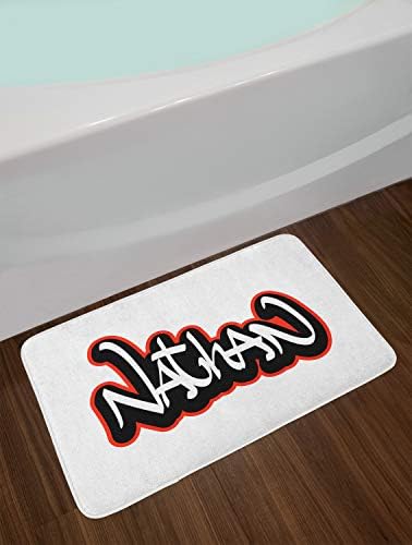 Ambesonne Nathan Bath Mat with Graffito Design