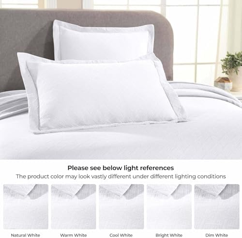 Superior 100 Cotton Matelasse Bedspread Set King White