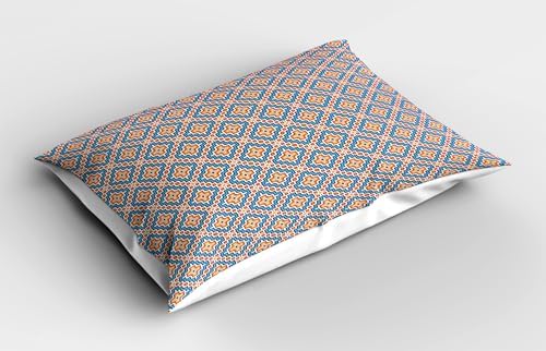 Ambesonne Aztec Pillow Sham Set of 2 Apricot Red Sky Blue