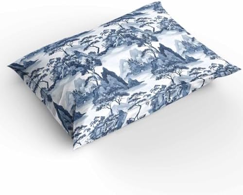 Boanket 3-Piece Queen Duvet Cover Set with Zipper Retro Garden Landscape