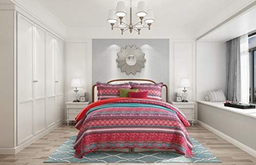 NEWLAKE Reversible Patchwork Quilt Set Queen Size