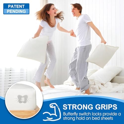 Lizemqqi Sheet Corner Lock Set of 4 Clear Silicone Holders