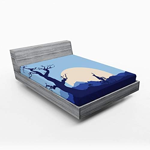 Ambesonne Nature Fitted Sheet with Cycling Boy Print California King