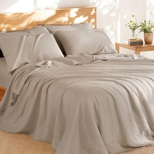 Shilucheng 100 French Linen Queen Sheets 6Pcs Set