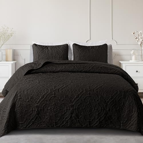 Exclusivo Mezcla Quilt Set Full Queen 90x96 Black