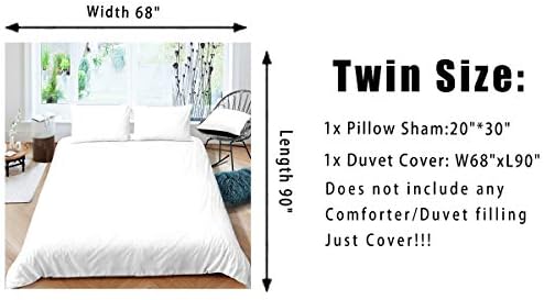 Feelyou Hexagonal Duvet Cover Set Neon Green Black 2Pcs Twin Size