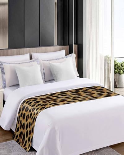 Sabolny Leopard Print King Size Bed Runner Scarf