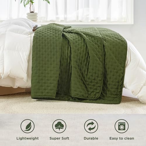 Andency Olive Green California King Quilt Set 3 Piece