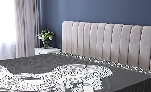 Ambesonne Mermaid Fitted Sheet with Celtic Border Design