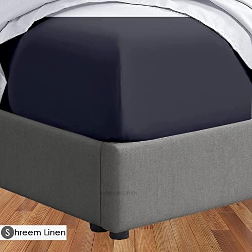 Shreem Linen Microfiber RV Sheet Set 60x80 Camper Queen Dark Grey Deep Pockets