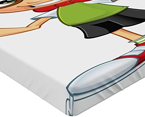 Ambesonne Nerd Fitted Sheet Happy Boy Pattern California King