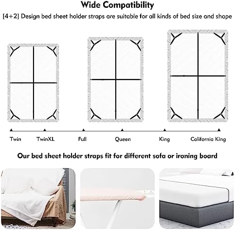 Eiruseed Bed Sheet Holder Straps 42 Pcs Black