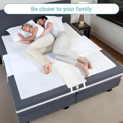 Adjustable Bed Connector Bridge Kit with Memory Foam Pad