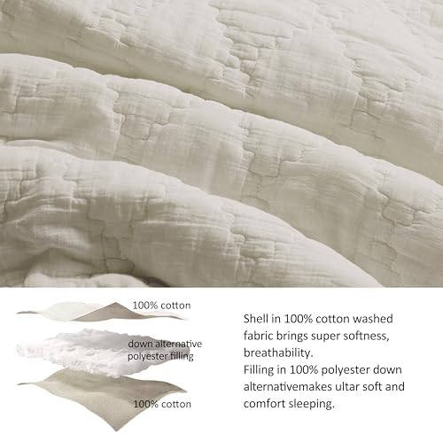 Palassio Beige Twin Quilt Set with 1 Sham 1