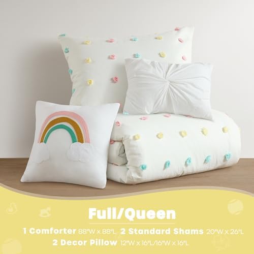 Callie Cotton Jacquard Comforter Set for Kids 5 Piece Ivory