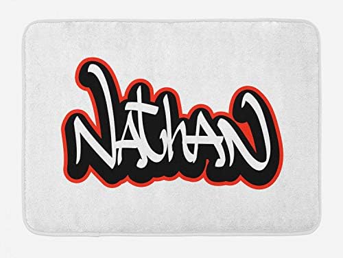 Ambesonne Nathan Bath Mat with Graffito Design