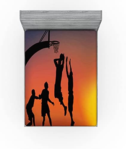 Ambesonne California King Sheet with Sunset Horizon Sky Print
