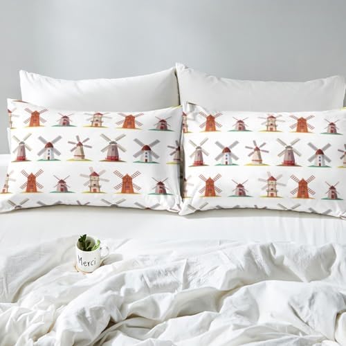Erosebridal Wooden Windmill Bed Set for Kids Twin