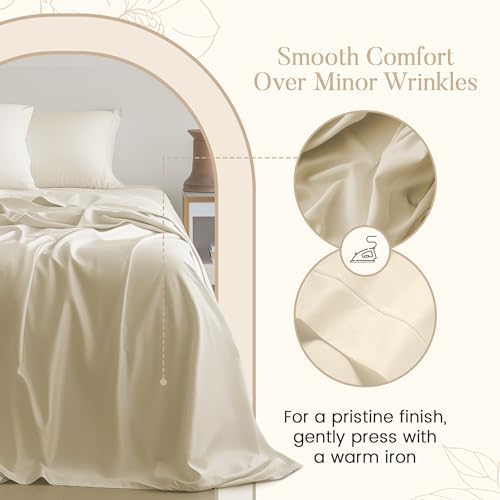 CHATEAU HOME COLLECTION Queen Sheet Set with Tencel 300 Thread Count Dark Grey