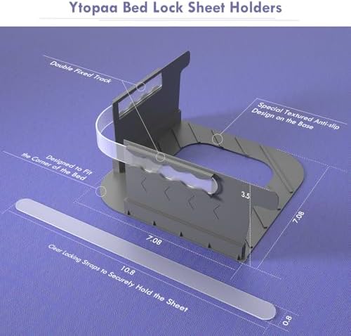 Ytopaa 4-Pack Sheet Holders Set - Grey 1