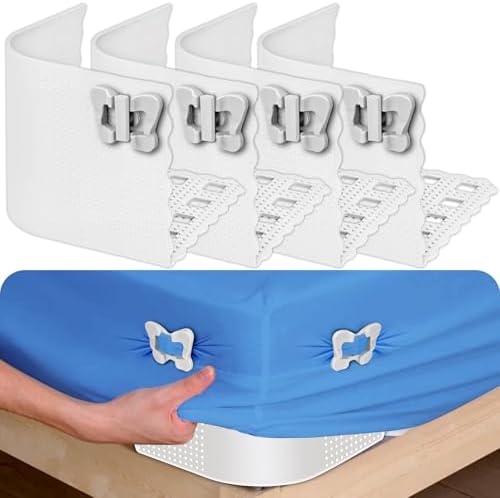 Lizemqqi Sheet Corner Lock Set of 4 Clear Silicone Holders