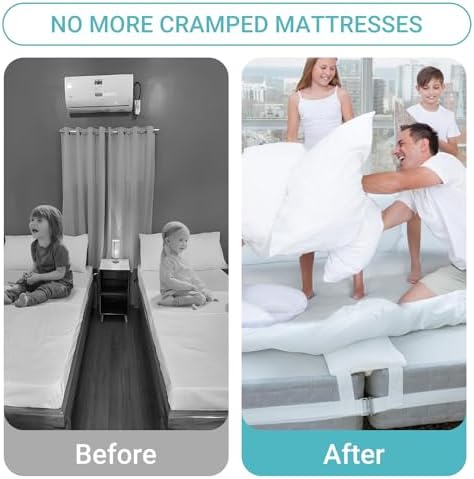 Adjustable Bed Connector Bridge Kit with Memory Foam Pad