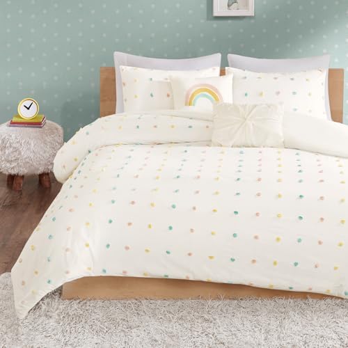 Callie Cotton Jacquard Comforter Set for Kids 5 Piece Ivory
