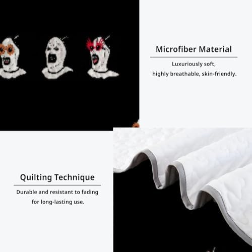 Allenjoy Queen Size Nightmare Clown Quilt Set with 2 Pillow Shams