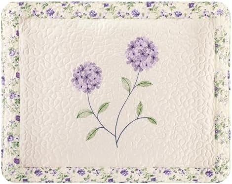Collections Etc Embroidered Carnation Quilted Pillow Sham