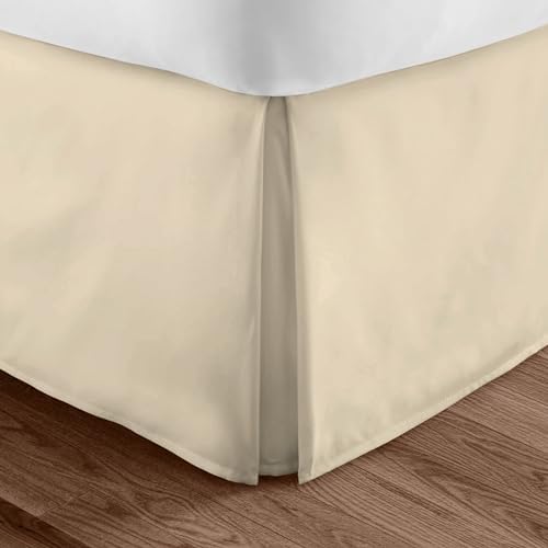 FRESH IDEAS Cotton Bed Skirt Twin 15 Drop Ivory