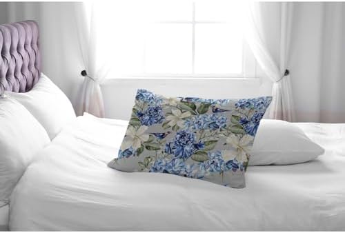 Blue White Flowers Pillow Cover 20x26 inch